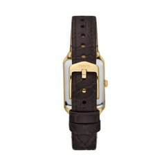 Fossil RAQUEL Damenuhr Rose Gold Grün Pro-Planet Leder 23 mm Quarz mit Datum - ES5366