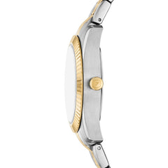 Fossil Damenuhr SCARLETTE Classic Silber Grün 32mm Quarz - ES5388