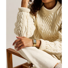 Fossil Raquel Quarz 26 MM Damenuhr in Gold Perlmutt mit Datum - ES5417