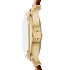 Fossil GILMORE Damenuhr Gold Silber Braun Leder 28 mm Quarz 3-Zeiger - ES5423
