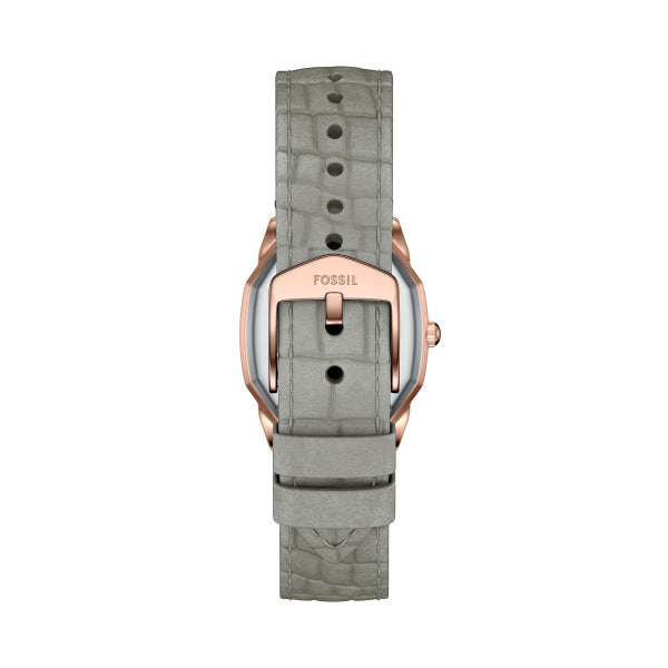 Fossil Harlow Quarz 3-Zeiger 27 MM Damenuhr in Cream/Grau aus Lederband - ES5435