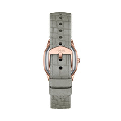 Fossil HARLOW Damenuhr Rose Gold Cream Grau Leder 27 mm Quarz 3-Zeiger -