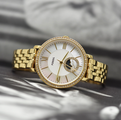 Fossil Jacqueline Quarz Damenuhr in Gold - ES5167