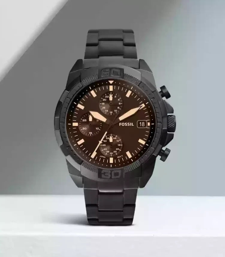 Fossil Herrenuhr in Schwarz, Chronograph - FS5851