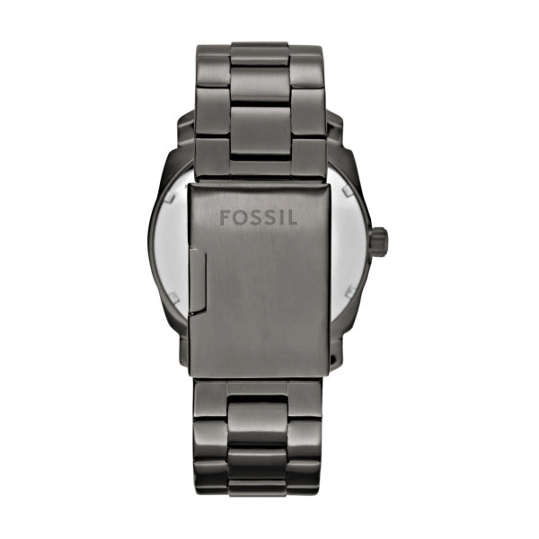 Fossil Machine Quarz Gunmetal Schwarz 42 mm Edelstahl Herrenuhr mit Datum - FS4774