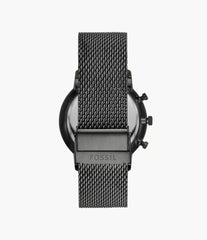 Fossil Neutra Chronograph Herrenuhr Dunkelgrau/Schwarz mit Milanaise-Edelstahlarmband 44 mm – FS5699