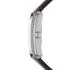 Fossil CARRAWAY Herrenuhr Silber Creme Braun 30mm Leder Quarz - FS6012