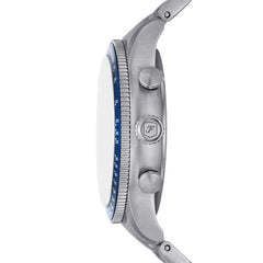 Fossil SPORT TOURER Herrenuhr Silber Blau Edelstahl 42 mm Quarz Chronograph - FS6047