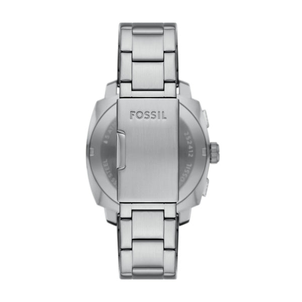 Fossil Machine Herrenuhr - Silber Schwarz 44mm Edelstahl Chronograph - FS6095