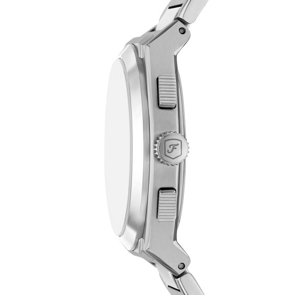 Fossil Everett Quarz Chronograph Silber Blau 44 mm Herrenuhr aus Edelstahl - FS6104