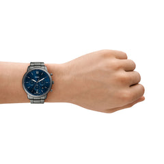 Fossil NEUTRA Herrenuhr Gunmetal Blau 44mm Chronograph Edelstahl - FS6111