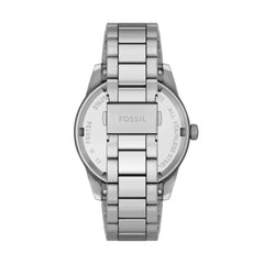 Fossil PEARSON Herrenuhr Quarz Silber Blau 42 mm Edelstahl Multifunktion - FS6134