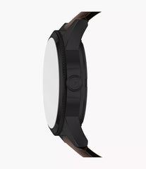 Fossil Pearson Day Date Multifunktion Herrenuhr Schwarz/Braun mit Lederarmband 42 mm – FS6138