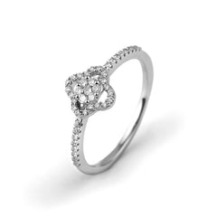 Facet Classic Ring mit Brillanten in 750/18 Karat Weissgold