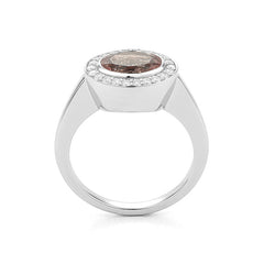 Facet Classics Colors Morganite Ring in 750/18 Karat Weissgold