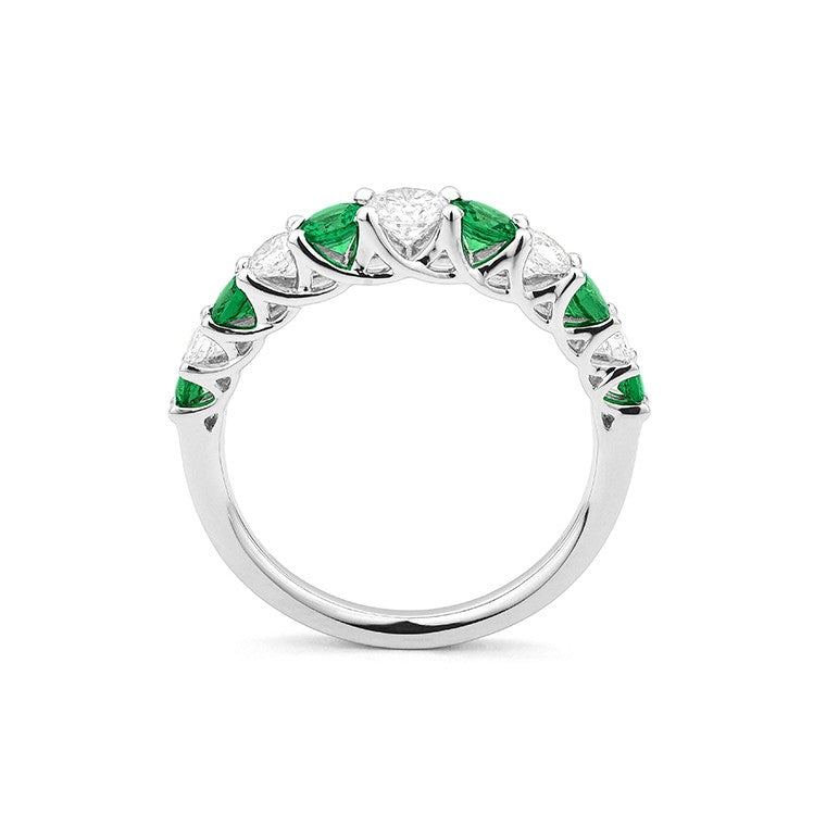 Facet Classics Colors Smaragd mit Brillanten Ring in 750/18 Karat Weissgold