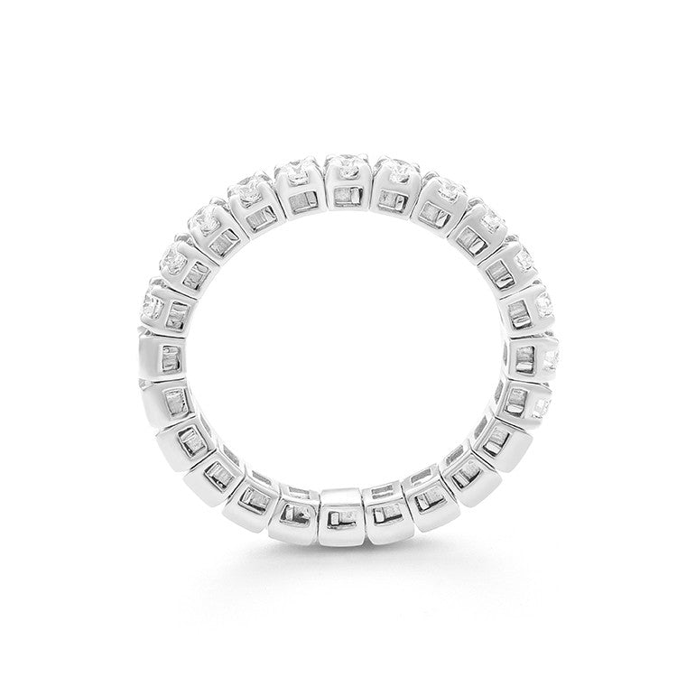 Facet Halbgefasster 18 K Weissgold Memoirering mit Diamanten