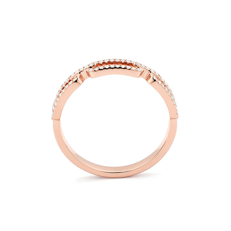 Facet Smart Ring mit 72 Diamanten in 750/18 Karat Roségold