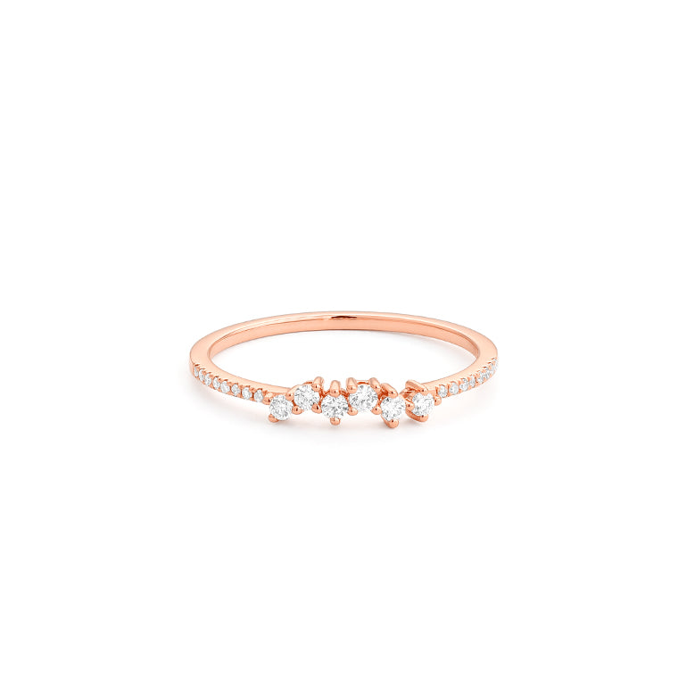 Facet Smart Ring mit 22 Diamanten in 750/18 Karat Roségold