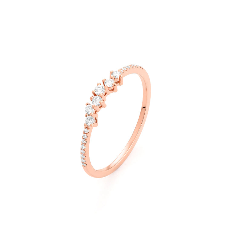 Facet Smart Ring mit 22 Diamanten in 750/18 Karat Roségold