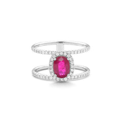 Facet Traceability Rubies Ring in 750/18 Karat Weissgold