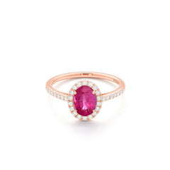 Facet Traceability Rubin Ring in 750/18 Karat Roségold