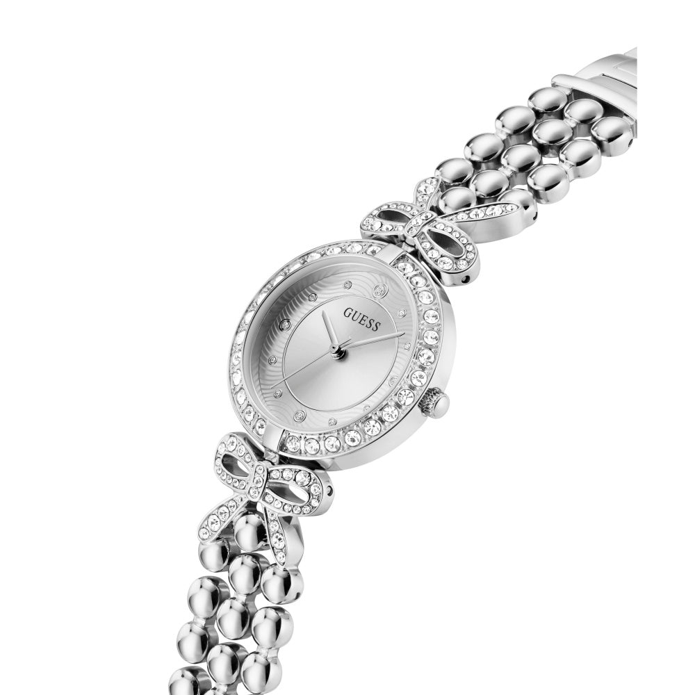 GUESS Damenuhr RIBBON Silberfarben