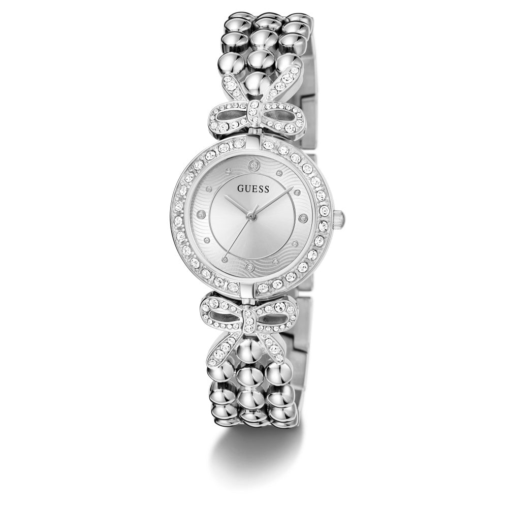 GUESS Damenuhr RIBBON Silberfarben