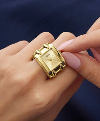 Guess Damen Ring Uhr Gold Edelstahl – GW1079L2