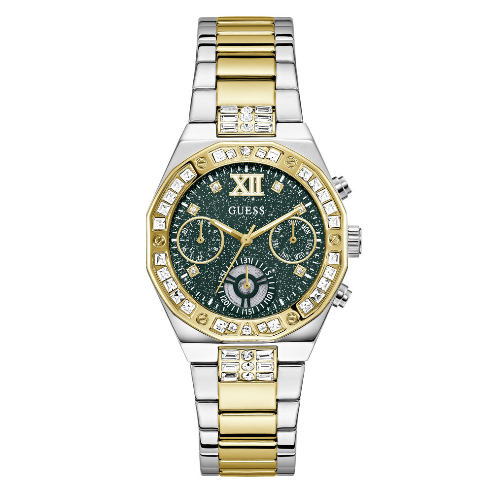 GUESS Damenuhr SELINA mit Glitzer-Zifferblatt