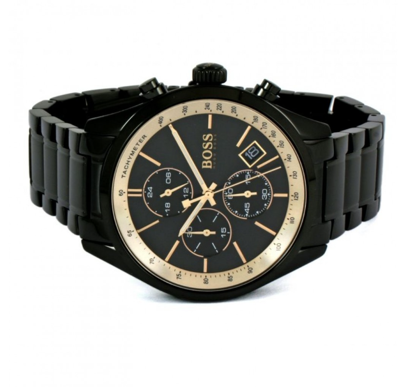 Hugo Boss Herrenuhr Chronograph Schwarz HB1513578 Linden Uhren Bijouterie