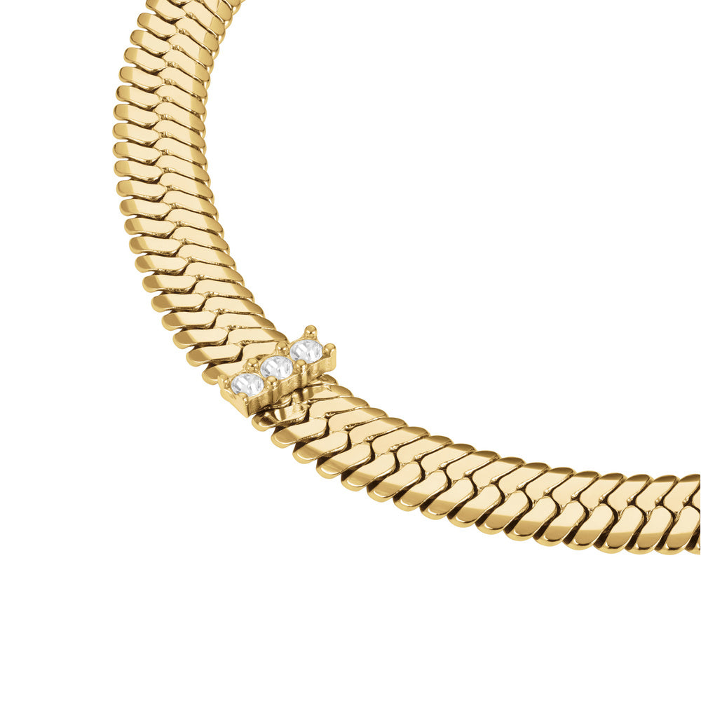 Rosefield Armband Snake mit Kristallen Gold