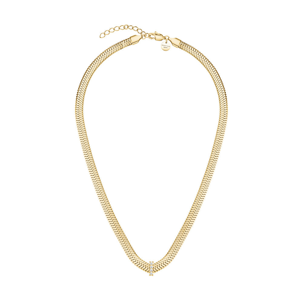Rosefield Halskette Snake mit Kristallen Gold