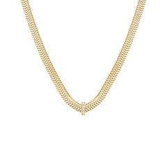 Rosefield Halskette Snake mit Kristallen Gold