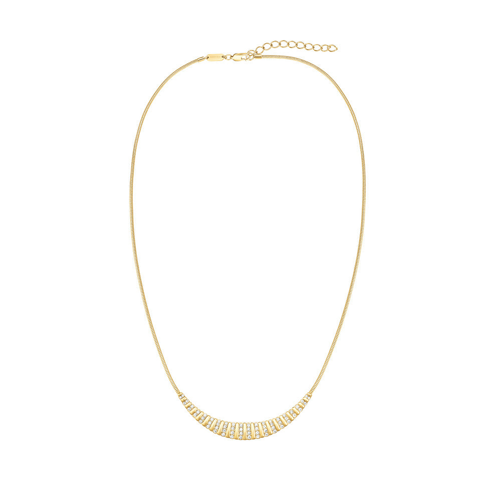 Rosefield Halskette Striped Crystals Gold