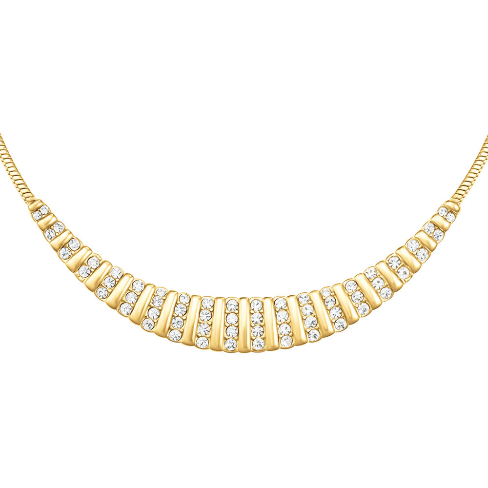 Rosefield Halskette Striped Crystals Gold