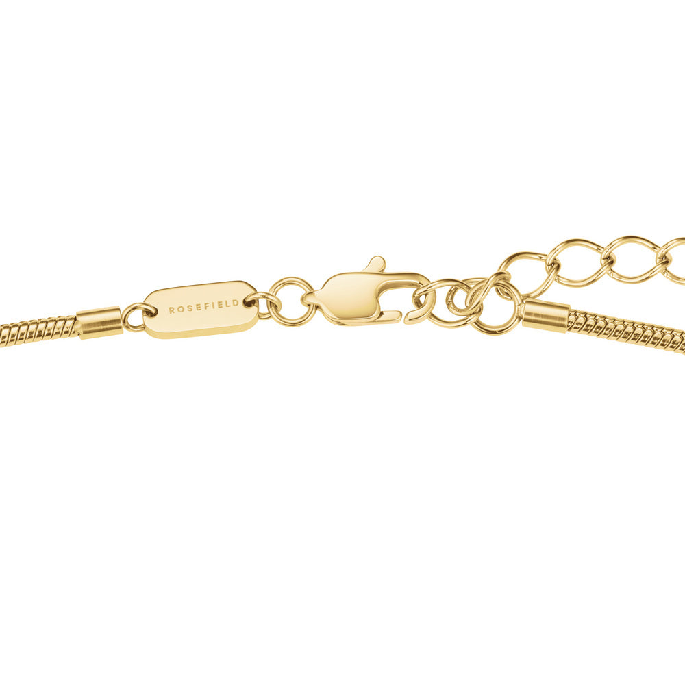 Rosefield Halskette Striped Crystals Gold