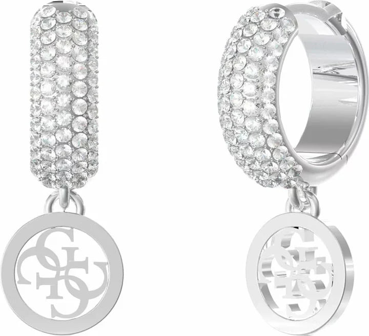 Guess Crazy Earrings Silber Edelstahl - JUBE03301JWRHT-U