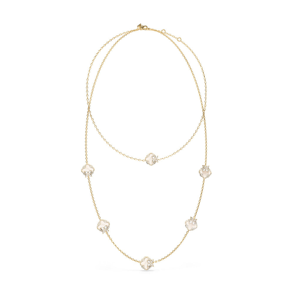 GUESS Halskette WILD FLOWER Gold aus Stahl