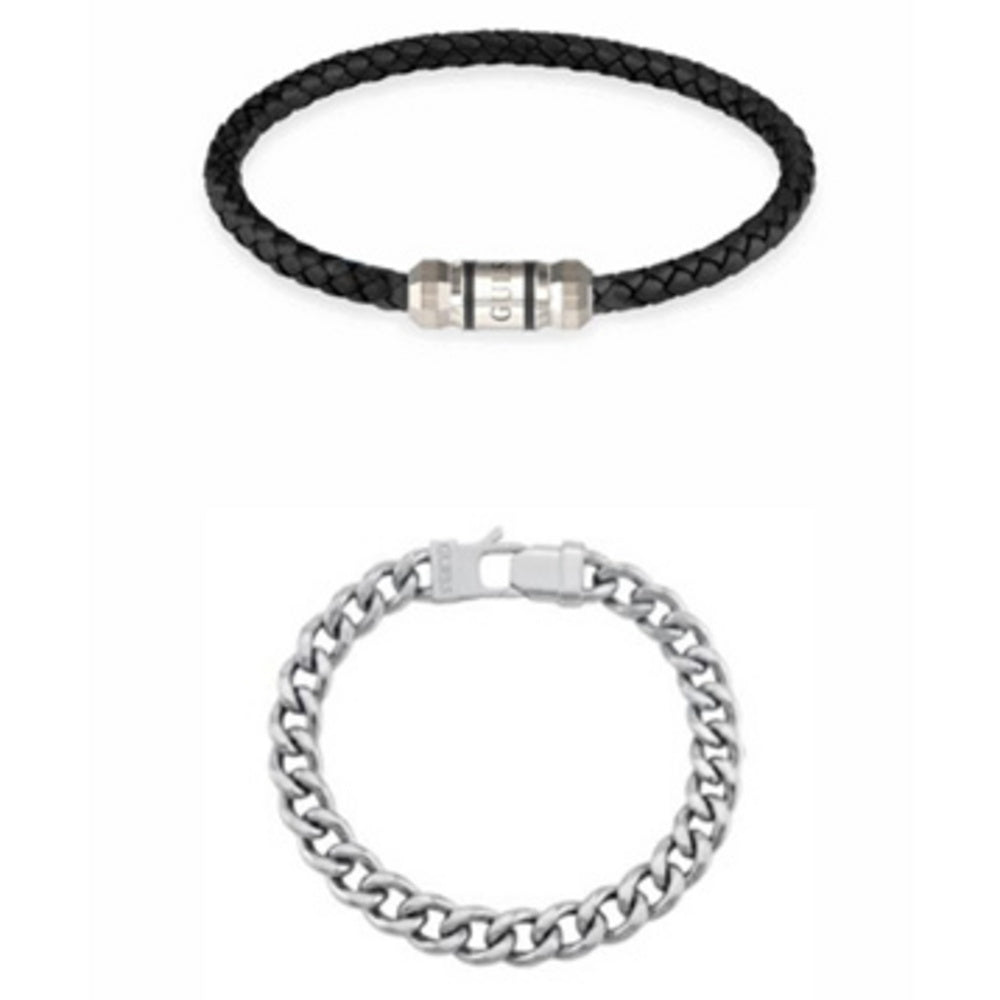GUESS Damen Schmuckset Exagon Edelstahl Silber