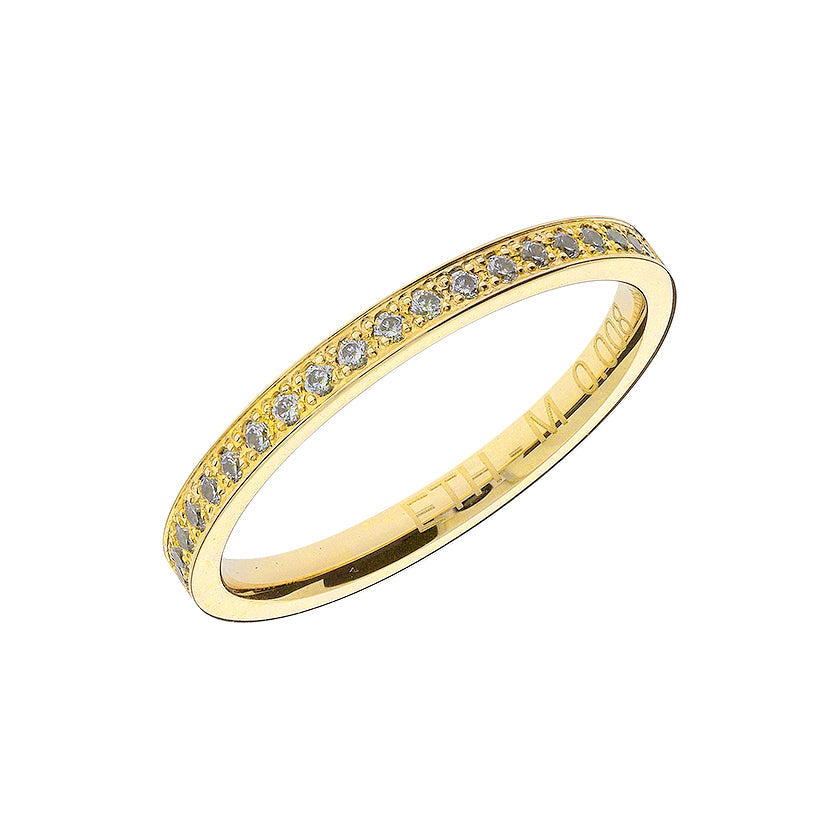 Halb-Memoire Gold Damenring mit 20 Diamanten - ETH M 0008