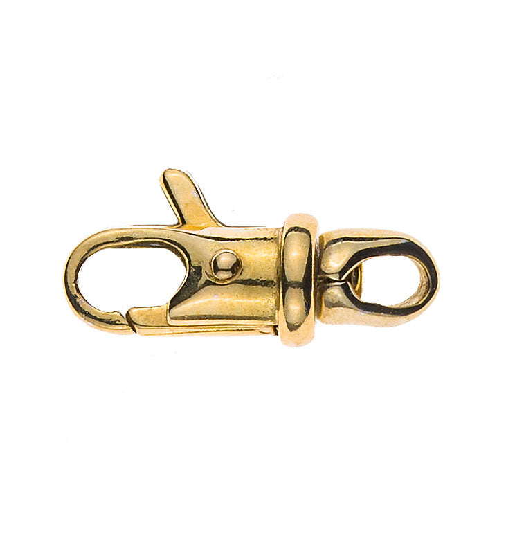 Karabiner Gelbgold 750 drehbar rund, 16x5mm