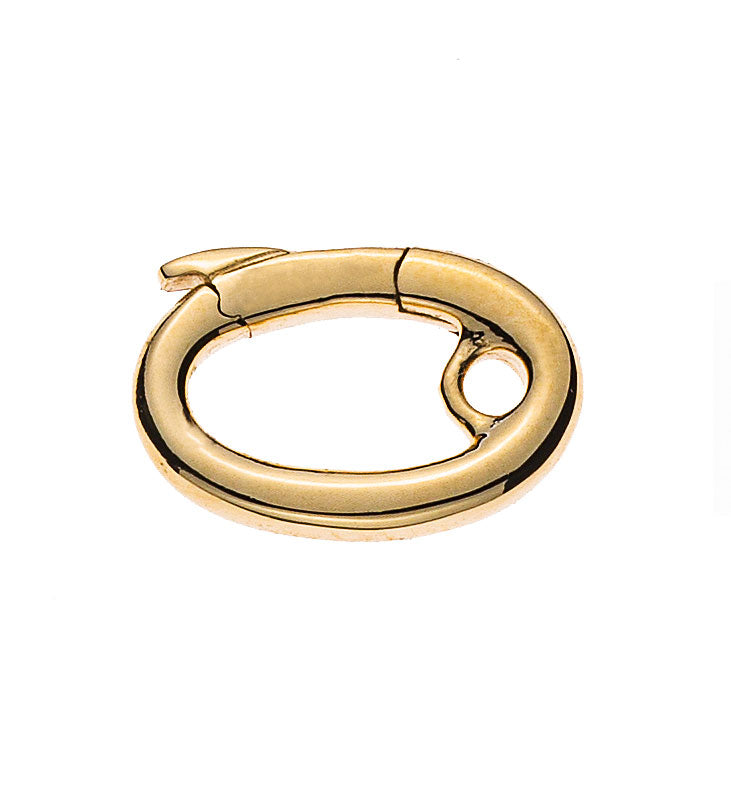 Karabiner Gelbgold 750 Klick oval, 12.7x8.45mm