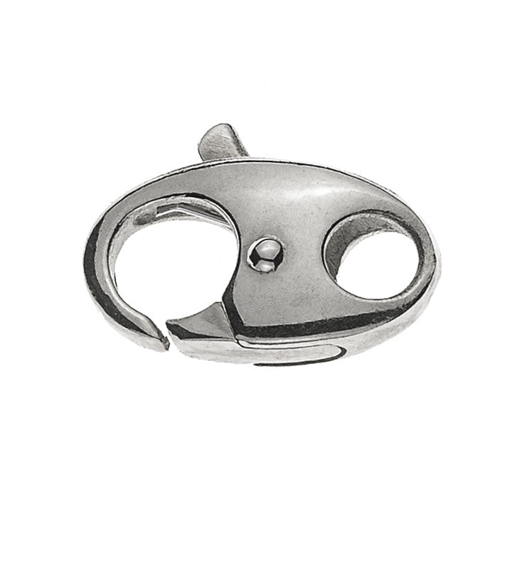 Karabiner Weissgold 750 oval verstiftet 14x8mm