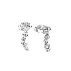 Boucles d'oreilles en or blanc 18 carats - 750 millièmes avec diamants - KP0000928