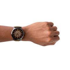 Fossil TOWNSMAN Herrenuhr Automatik Schwarz Braun 48mm Leder - ME3155
