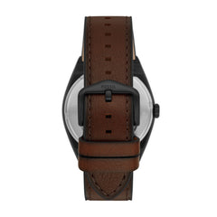 Fossil EVERETT Herrenuhr Automatik Schwarz Braun Leder 42 mm - ME3207