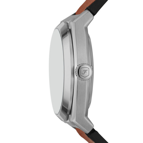 Fossil Everett Silber Grün 42mm Leder Automatik Herrenuhr - ME3261