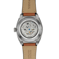Fossil EVERETT Herrenuhr Silber Grün 42mm Leder Automatik – ME3261