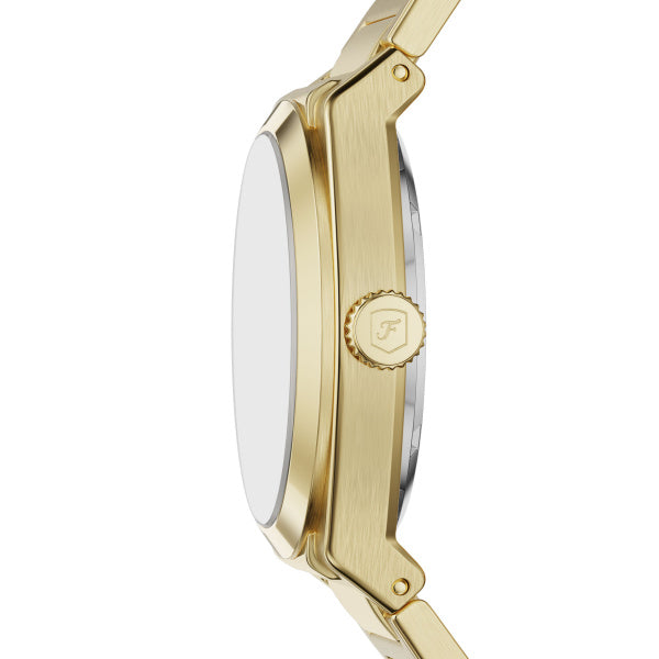 Fossil Everett Automatik 42 mm Herrenuhr in Gold/Grün aus Edelstahl - ME3276